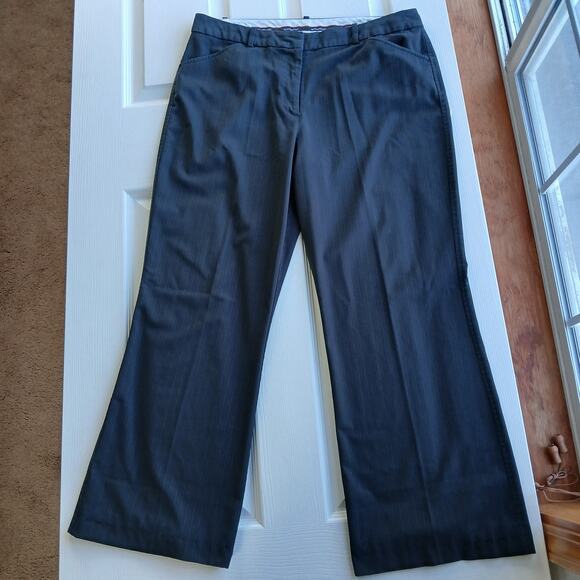 Worthington Modern Fit Pinstripe Slacks size 16 black straight leg real pockets - Picture 2 of 16